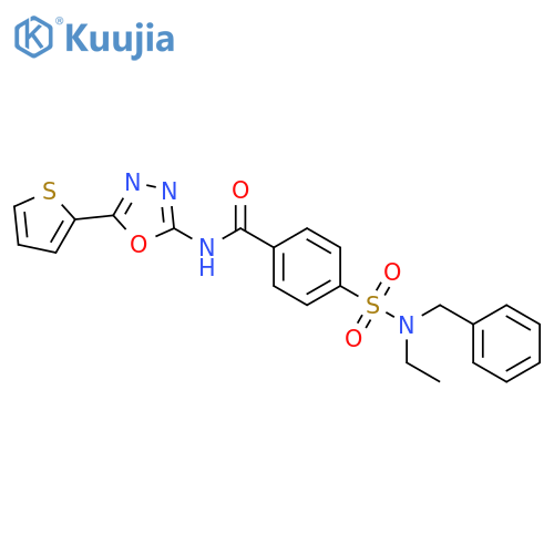 4-benzyl(ethyl)sulfamoyl-N-5-(thiophen-2-yl)-1,3,4-oxadiazol-2-ylbenzamide structure