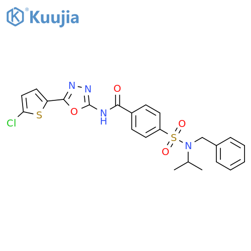 4-benzyl(propan-2-yl)sulfamoyl-N-5-(5-chlorothiophen-2-yl)-1,3,4-oxadiazol-2-ylbenzamide structure