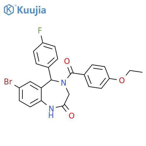 7-bromo-4-(4-ethoxybenzoyl)-5-(4-fluorophenyl)-2,3,4,5-tetrahydro-1H-1,4-benzodiazepin-2-one structure