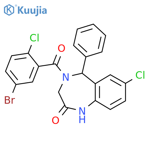 4-(5-bromo-2-chlorobenzoyl)-7-chloro-5-phenyl-2,3,4,5-tetrahydro-1H-1,4-benzodiazepin-2-one structure