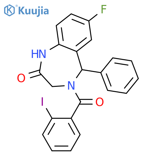 7-fluoro-4-(2-iodobenzoyl)-5-phenyl-2,3,4,5-tetrahydro-1H-1,4-benzodiazepin-2-one structure
