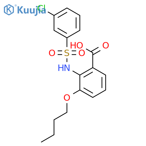 Benzoic acid, 3-butoxy-2-[[(3-chlorophenyl)sulfonyl]amino]- structure