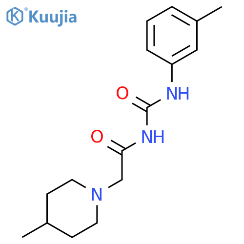 N-[(3-methylphenyl)carbamoyl]-2-(4-methylpiperidin-1-yl)acetamide structure
