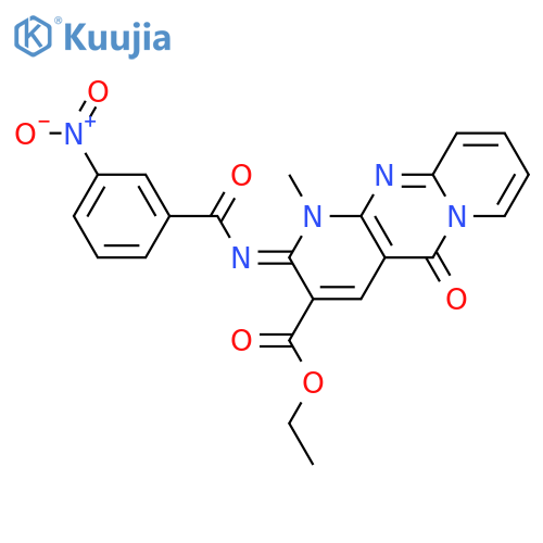 ethyl (6Z)-7-methyl-6-(3-nitrobenzoyl)imino-2-oxo-1,7,9-triazatricyclo8.4.0.0^{3,8}tetradeca-3(8),4,9,11,13-pentaene-5-carboxylate structure