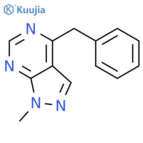 1H-Pyrazolo[3,4-d]pyrimidine, 1-methyl-4-(phenylmethyl)- structure
