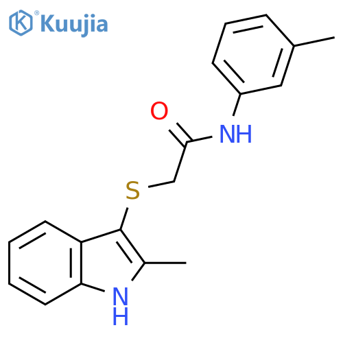 2-(2-methyl-1H-indol-3-yl)sulfanyl-N-(3-methylphenyl)acetamide structure
