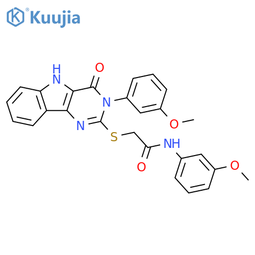 N-(3-methoxyphenyl)-2-{[3-(3-methoxyphenyl)-4-oxo-3H,4H,5H-pyrimido[5,4-b]indol-2-yl]sulfanyl}acetamide structure