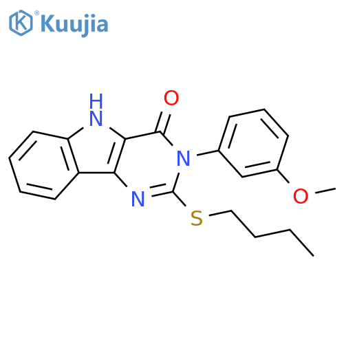 2-(butylsulfanyl)-3-(3-methoxyphenyl)-3H,4H,5H-pyrimido5,4-bindol-4-one structure