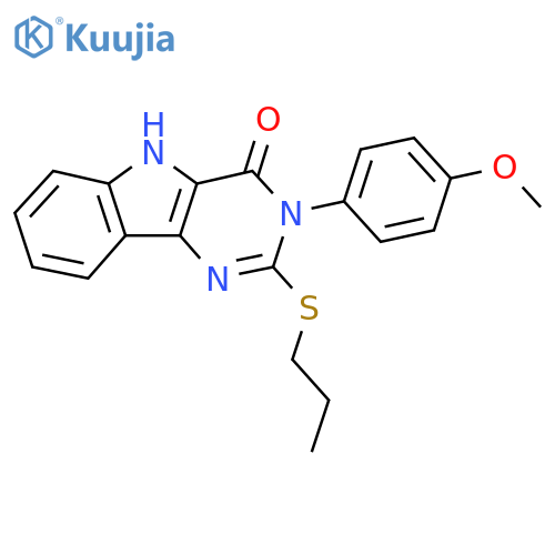 3-(4-methoxyphenyl)-2-(propylsulfanyl)-3H,4H,5H-pyrimido5,4-bindol-4-one structure