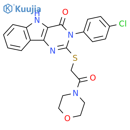 3-(4-chlorophenyl)-2-{2-(morpholin-4-yl)-2-oxoethylsulfanyl}-3H,4H,5H-pyrimido5,4-bindol-4-one structure