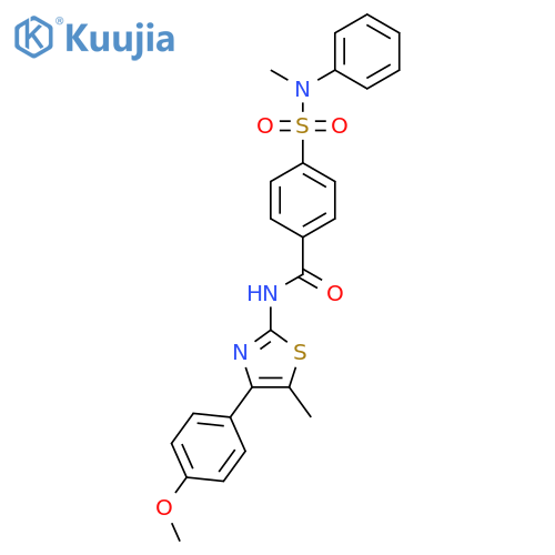 N-4-(4-methoxyphenyl)-5-methyl-1,3-thiazol-2-yl-4-methyl(phenyl)sulfamoylbenzamide structure
