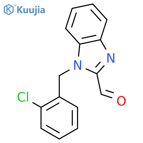 1-[(2-chlorophenyl)methyl]-1H-1,3-benzodiazole-2-carbaldehyde structure