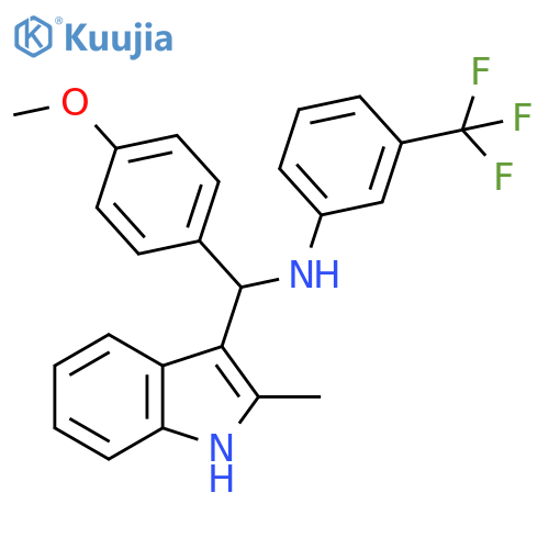 1H-Indole-3-methanamine, a-(4-methoxyphenyl)-2-methyl-N-[3-(trifluoromethyl)phenyl]- structure
