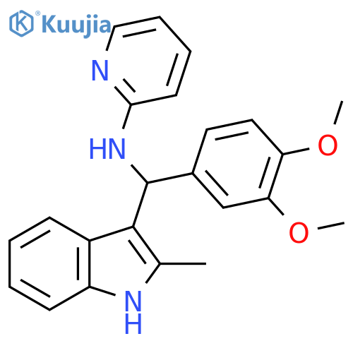 N-(3,4-dimethoxyphenyl)(2-methyl-1H-indol-3-yl)methylpyridin-2-amine structure