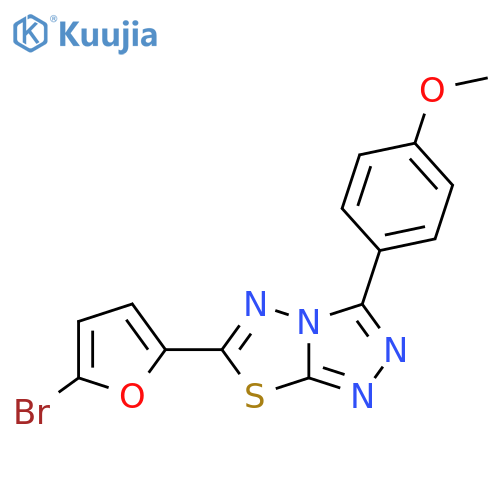 6-(5-bromofuran-2-yl)-3-(4-methoxyphenyl)-1,2,4triazolo3,4-b1,3,4thiadiazole structure