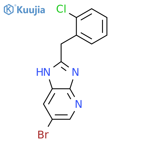 1H-IMIDAZO[4,5-B]PYRIDINE, 6-BROMO-2-[(2-CHLOROPHENYL)METHYL]- structure