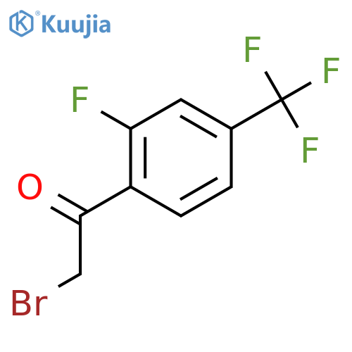 2-bromo-1-[2-fluoro-4-(trifluoromethyl)phenyl]ethan-1-one structure