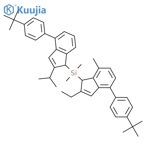 SILANE, [4-[4-(1,1-DIMETHYLETHYL)PHENYL]-2-ETHYL-7-METHYL-1H-INDEN-1-YL][4-[4-(1,1-DIMETHYLETHYL)PHENYL]-2-(1-METHYLETHYL)-1H-INDEN-1-YL]DIMETHYL- structure