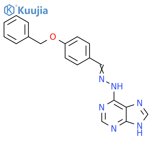 6-(E)-2-{4-(benzyloxy)phenylmethylidene}hydrazin-1-yl-9H-purine structure