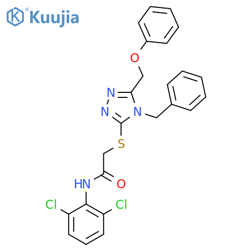 2-{[4-benzyl-5-(phenoxymethyl)-4H-1,2,4-triazol-3-yl]sulfanyl}-N-(2,6-dichlorophenyl)acetamide structure