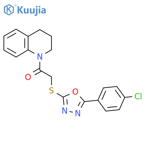2-{5-(4-chlorophenyl)-1,3,4-oxadiazol-2-ylsulfanyl}-1-(1,2,3,4-tetrahydroquinolin-1-yl)ethan-1-one structure