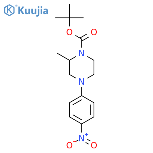 1-Piperazinecarboxylic acid, 2-methyl-4-(4-nitrophenyl)-,1,1-dimethylethyl ester structure