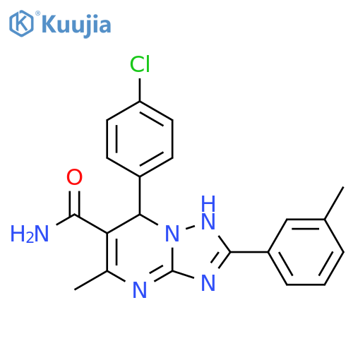 7-(4-chlorophenyl)-5-methyl-2-(3-methylphenyl)-4H,7H-[1,2,4]triazolo[1,5-a]pyrimidine-6-carboxamide structure
