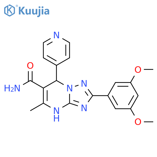 2-(3,5-dimethoxyphenyl)-5-methyl-7-(pyridin-4-yl)-4H,7H-1,2,4triazolo1,5-apyrimidine-6-carboxamide structure