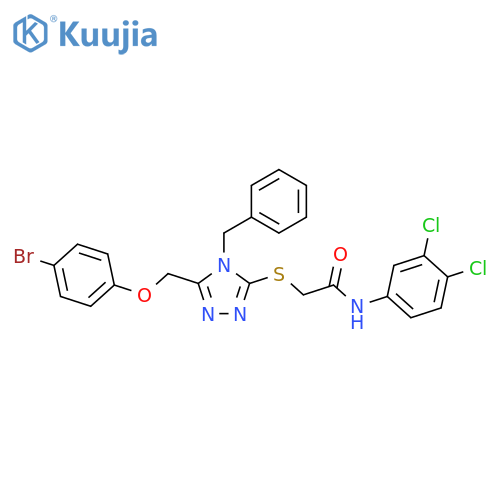 <br>2-((4-Benzyl-5-((4-bromophenoxy)methyl)-4H-1,2,4-triazol-3-yl)thio)-N-(3,4- dichlorophenyl)acetamide structure