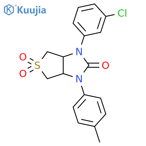 1-(3-chlorophenyl)-3-(4-methylphenyl)-hexahydro-1H-5lambda6-thieno3,4-dimidazole-2,5,5-trione structure