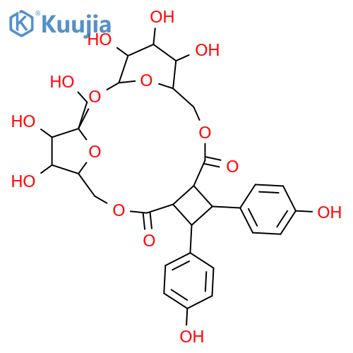 Sucrose 6,6'-(4,4'-dihydroxy-β-truxinate) structure