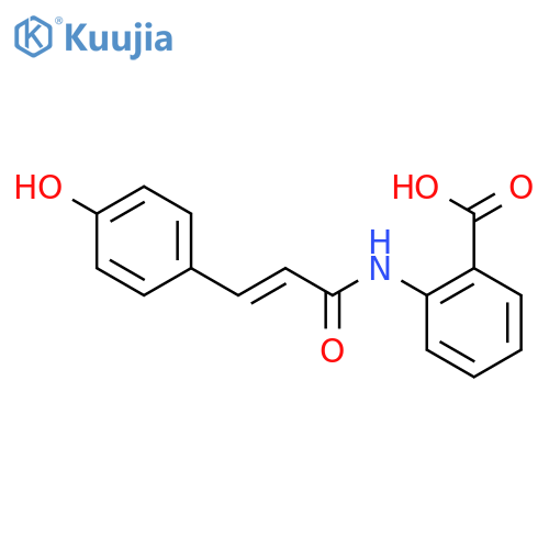 2-{[(2E)-3-(4-hydroxyphenyl)prop-2-enoyl]amino}benzoic acid structure