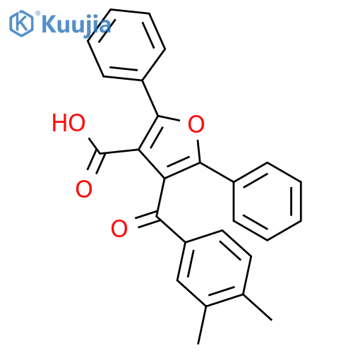 4-(3,4-dimethylbenzoyl)-2,5-diphenyl-3-furoic Aicd structure