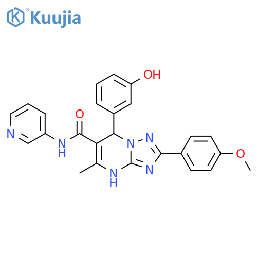 7-(3-hydroxyphenyl)-2-(4-methoxyphenyl)-5-methyl-N-(pyridin-3-yl)-4H,7H-1,2,4triazolo1,5-apyrimidine-6-carboxamide structure