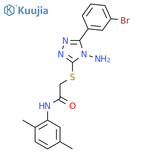 2-{4-amino-5-(3-bromophenyl)-4H-1,2,4-triazol-3-ylsulfanyl}-N-(2,5-dimethylphenyl)acetamide structure