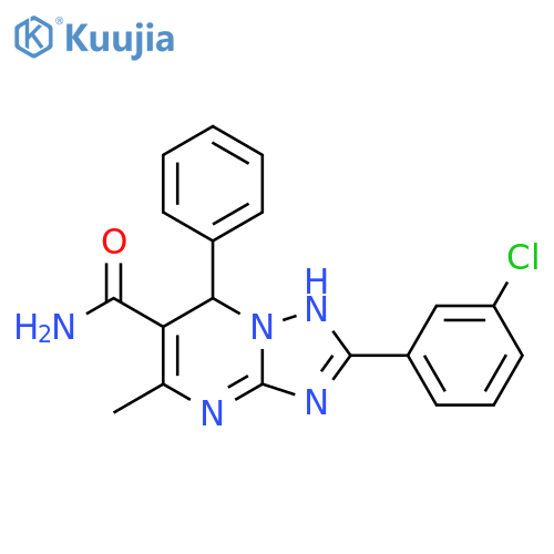 2-(3-chlorophenyl)-5-methyl-7-phenyl-4H,7H-[1,2,4]triazolo[1,5-a]pyrimidine-6-carboxamide structure