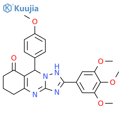9-(4-methoxyphenyl)-2-(3,4,5-trimethoxyphenyl)-4H,5H,6H,7H,8H,9H-1,2,4triazolo3,2-bquinazolin-8-one structure