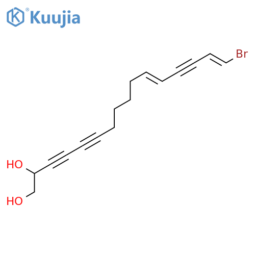 11,15-HEXADECADIENE-3,5,13-TRIYNE-1,2-DIOL, 16-BROMO-, (11E,15E)- structure