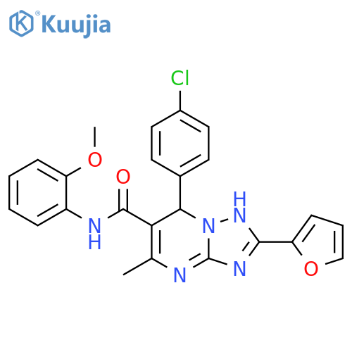7-(4-chlorophenyl)-2-(furan-2-yl)-N-(2-methoxyphenyl)-5-methyl-4H,7H-1,2,4triazolo1,5-apyrimidine-6-carboxamide structure