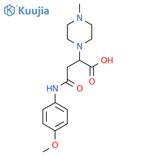 3-(4-methoxyphenyl)carbamoyl-2-(4-methylpiperazin-1-yl)propanoic acid structure