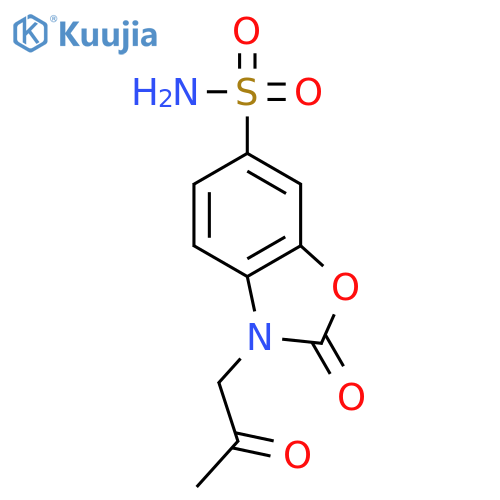 6-Benzoxazolesulfonamide, 2,3-dihydro-2-oxo-3-(2-oxopropyl)- structure