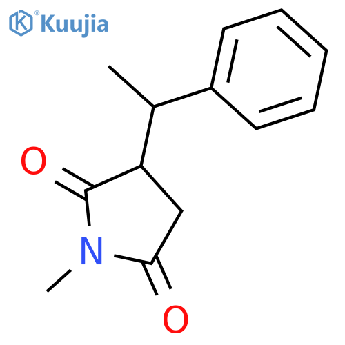 1-methyl-3-(1-phenylethyl)pyrrolidine-2,5-dione structure