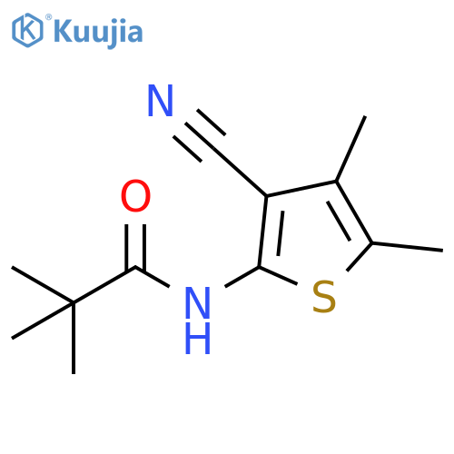 N-(3-cyano-4,5-dimethylthiophen-2-yl)-2,2-dimethylpropanamide structure