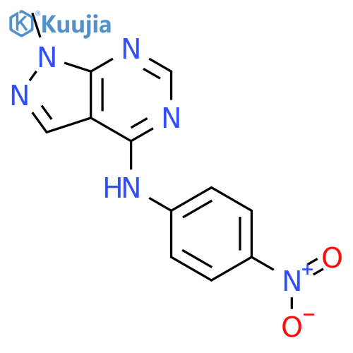 1H-Pyrazolo[3,4-d]pyrimidin-4-amine,1-methyl-N-(4-nitrophenyl)- structure