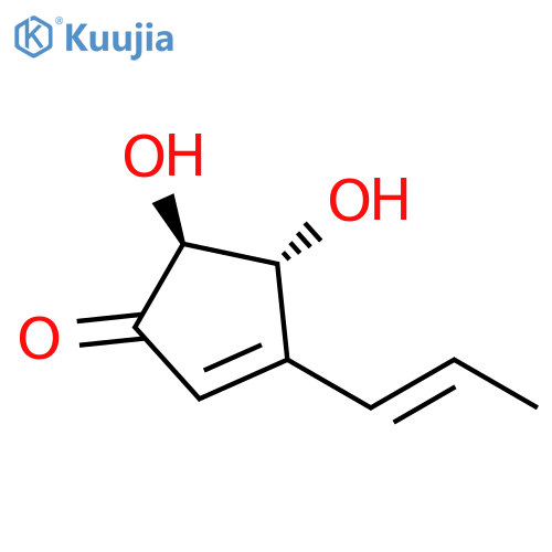 2-Cyclopenten-1-one, 4,5-dihydroxy-3-(1E)-1-propenyl-, (4R,5S)-rel- structure