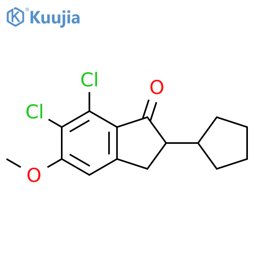 6,7-Dichloro-2-cyclopentyl-5-methoxy-2,3-dihydroinden-1-one structure