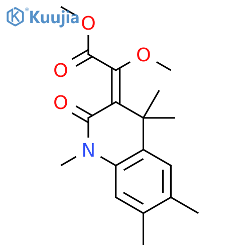 Acetic acid,2-(1,4-dihydro-1,4,4,6,7-pentamethyl-2-oxo-3(2H)-quinolinylidene)-2-methoxy-,methyl ester structure