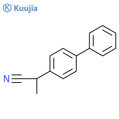 2-(4-phenylphenyl)propanenitrile structure