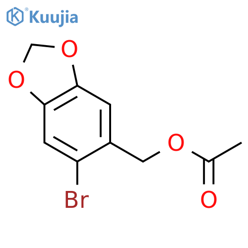 1,3-Benzodioxole-5-methanol,6-bromo-, 5-acetate structure