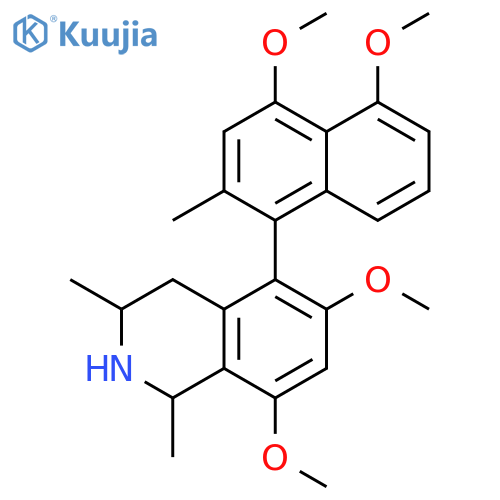 Isoquinoline,5-(4,5-dimethoxy-2-methyl-1-naphthalenyl)-1,2,3,4-tetrahydro-6,8-dimethoxy-1,3-dimethyl-(9CI) structure